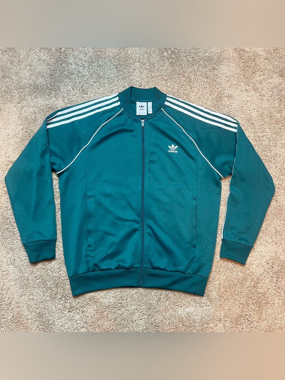 Adidas Superstar Green White Track Jacket Mens Size XL